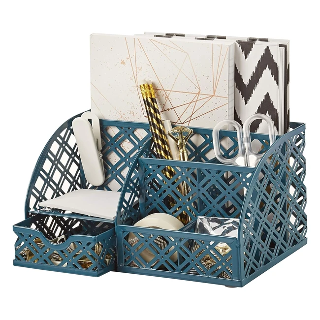 Exerz Organisateur de Bureau - Pot à Stylo Multifonctions - Bleu