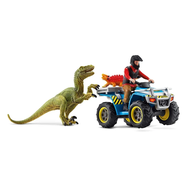 ¡Escapa de los velociraptores en el quad Schleich 41466!