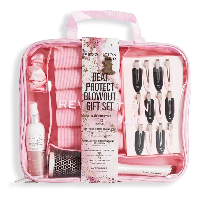Coffret Cadeau Revolution Hair Plex Heat Protect avec Pinces Brosse lgante