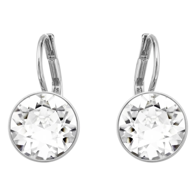 Pendientes Swarovski Bella Mini - Talla Redonda - Blanco - Baño de Rodio