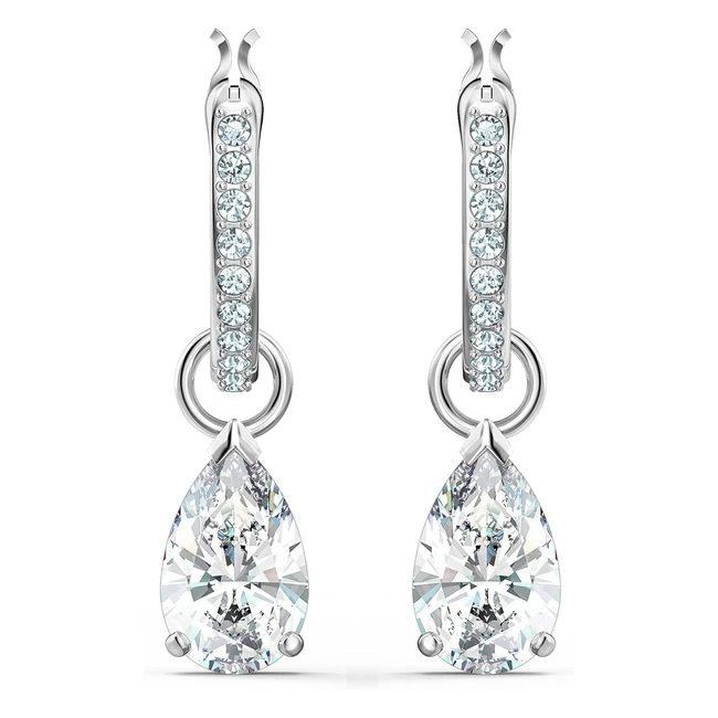 ¡Descubre la colección Swarovski Attract! Pendientes talla pera blanco baño de rodio