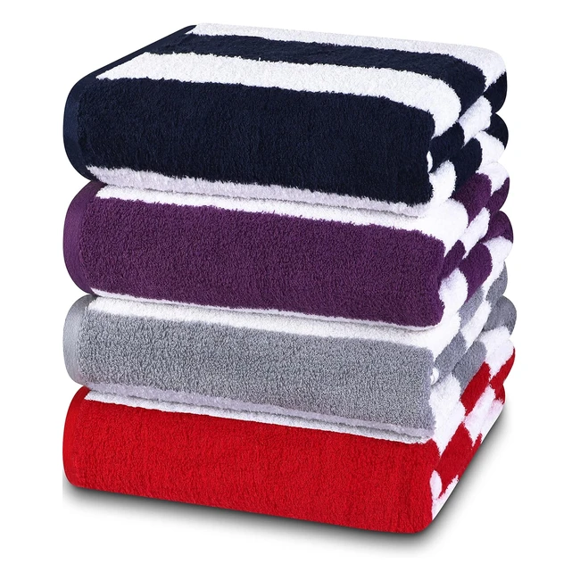 Asciugamani da Spiaggia Cabana Striscia 76x152cm Utopia Towels - Morbidi e Asciugatura Rapida