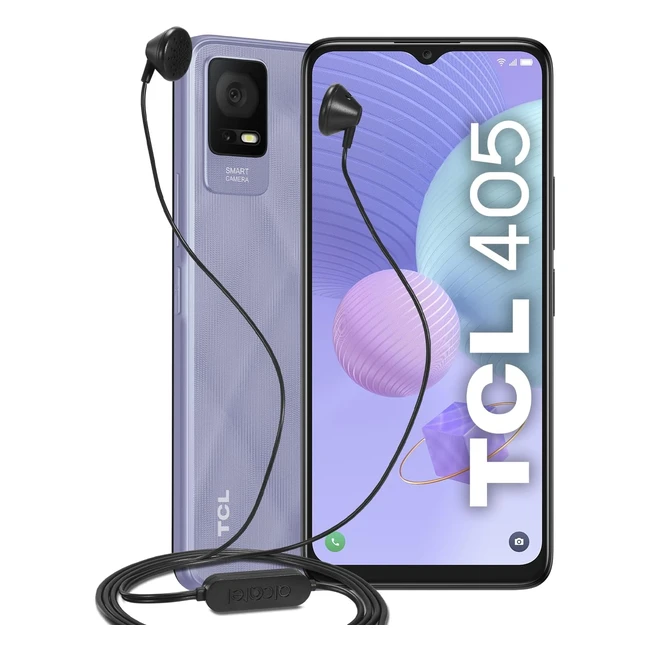 TCL 405 Smartphone 4G 32GB 2GB RAM Display 6.6'' HD Android 12 Go Edition Dual Camera 13MP Batteria 5000mAh Dual SIM Lavander Purple Italia