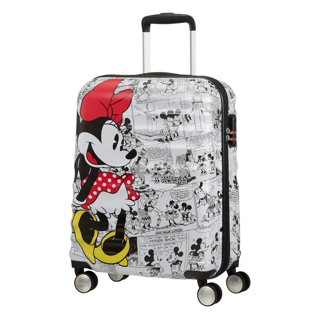 American Tourister Wavebreaker Disney Spinner S - Equipaje Infantil 55 cm - 36 L - Minnie Comics White