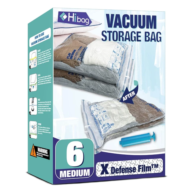 Sacchetti sottovuoto Hibag per risparmio spazio - Set combinato 6M
