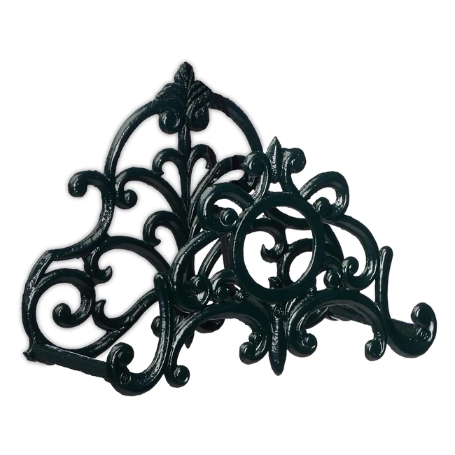 Portatubo da parete Relaxdays in ghisa vintage HLP 245x315x155cm verde scuro