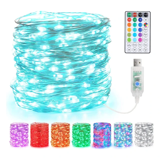 Stringa Luci RGB 10m 100 LED 18 Multicolore USB - Ghirlanda Luminose Colorata
