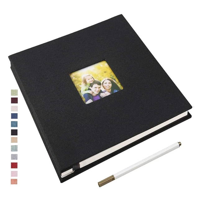 Album Foto Autoadesivo Yopih 10x15 - Pagine Bianche e Copertina in Lino - Regalo Perfetto per Natale e Anniversari