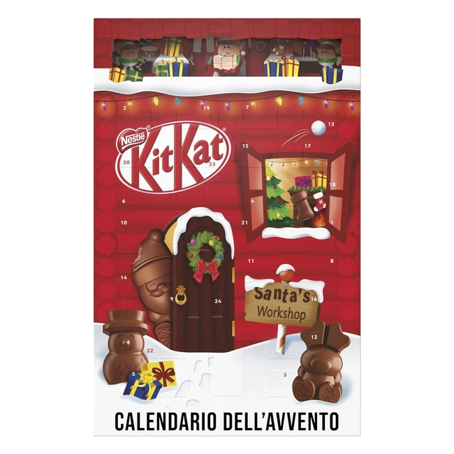Calendario Avvento KitKat 2023 - Personaggi e Palline di Cioccolato al Latte Ripieno con Wafer - 208g