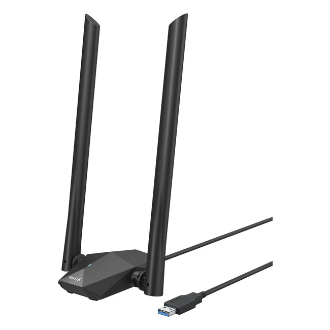 Chiavetta WiFi Brostrend 1800Mbps USB per PC - Alta velocità e lunga portata - Dualband 5GHz/2.4GHz - Antenna WiFi USB - Adattatore Dongle - WPA3 - Windows 10/11