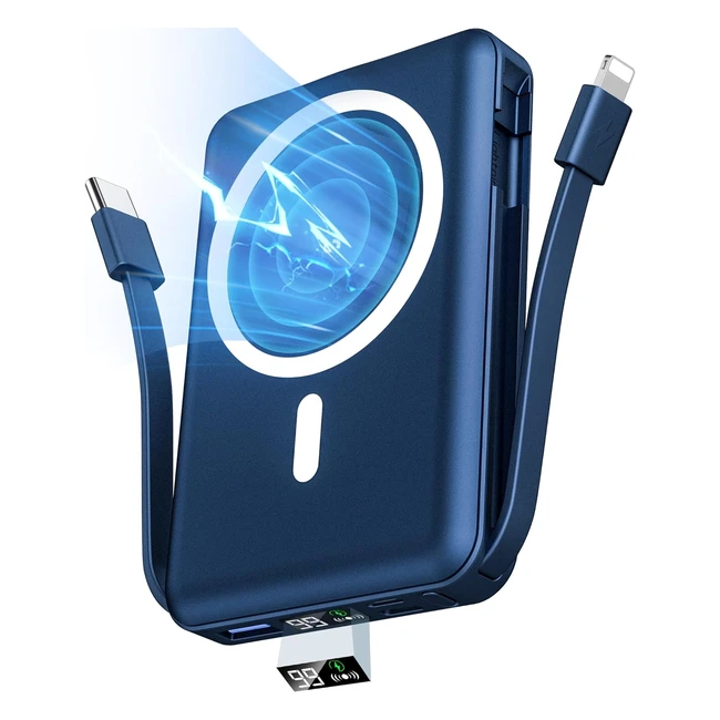 Power Bank Magsafe Podoru 10000mAh - Bateria Externa iPhone - Carga Rápida - Pantalla LED