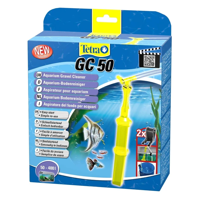 Aspiratore del fondo per acquari Tetra GC 50 - Tubo lungo 180 cm clip di fissag