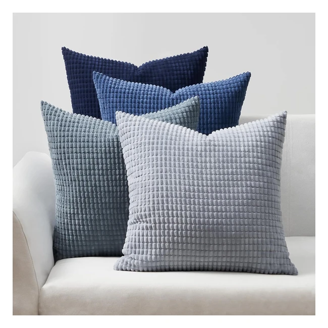 Housses de Coussin Canapé 40x40 Bleu Canard - Lot de 4