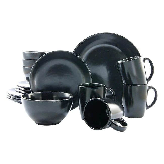 Set de cena Creatable 17544 negro y blanco - Juego de 16 piezas