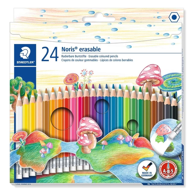Staedtler 144 50NC24 Noris Club Erasable Colouring Pencils - Assorted Colors (Pack of 24)