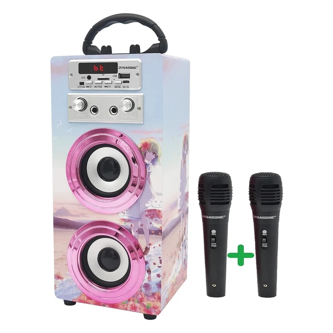 Dynasonic 3 Generation Karaoke Machine Microphone - Ideal for Teenage Gifts - Bl