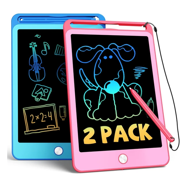 Lot de 2 tablettes d'écriture LCD pour enfants - Cadeau d'anniversaire pour garçons et filles de 3 à 8 ans