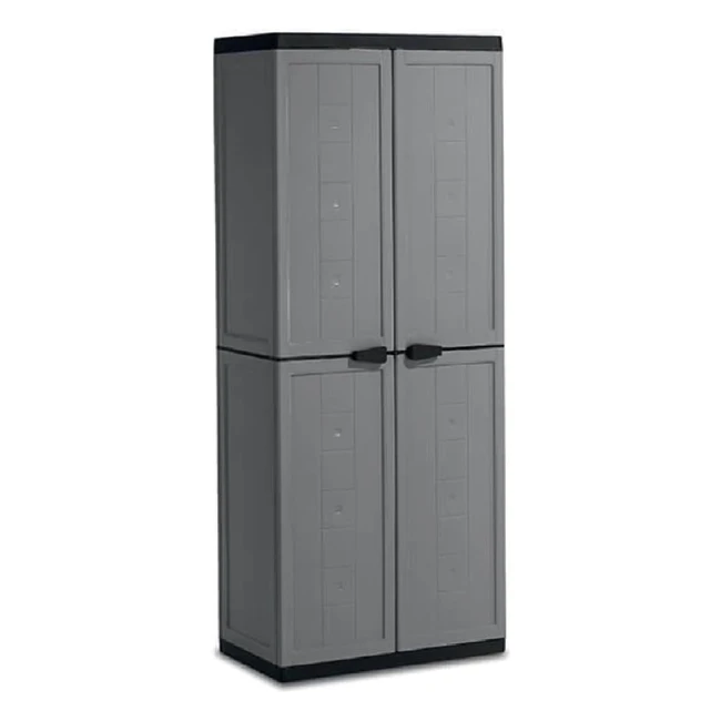 Armoire Rangebalais Jolly en Plastique Gris/Noir 68x39x166 cm - KIS 9734000 0444 01