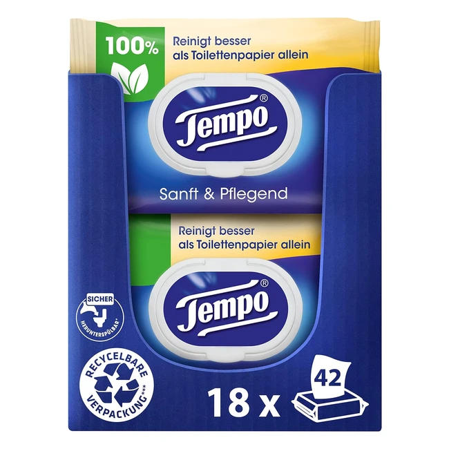 Tempo Feuchtes Toilettenpapier sanfte Pflege Triopack 18 6x3 Packungen x 42 B