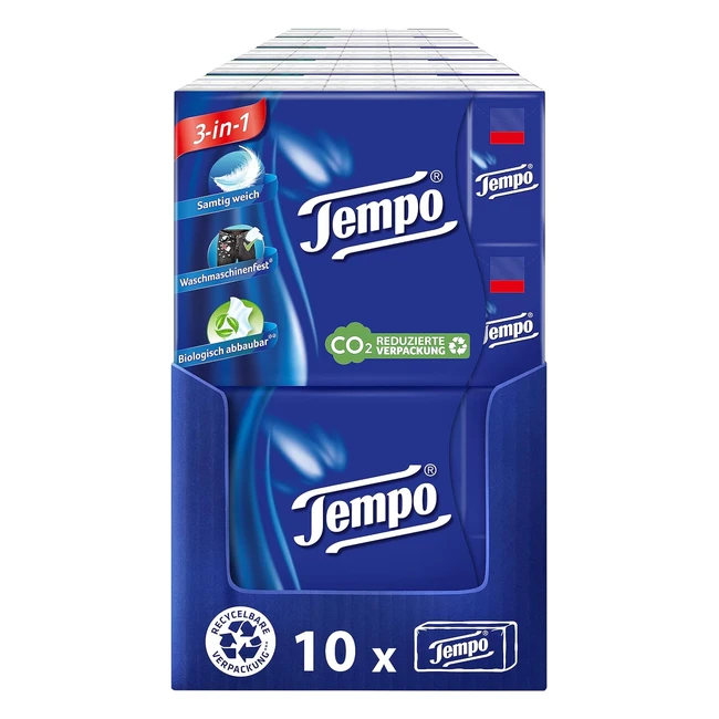 Tempo Standard Papiertaschentcher Multipack 10 x 30 Packungen mit 10 Tchern