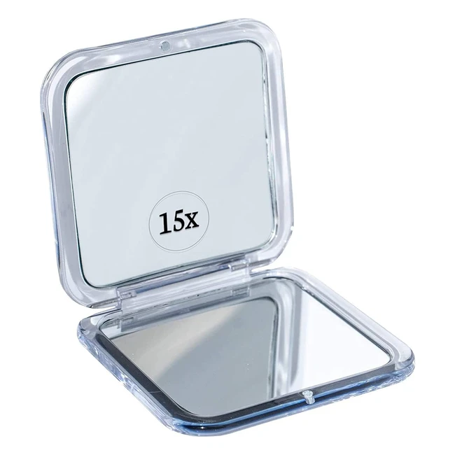Espejo de Bolsillo Plegable 15x Aumento - Porttil y Ligero