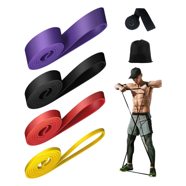 Victoper Bandas Elsticas Musculacin - 4 Piezas - Banda Pilates - Ayuda Estir