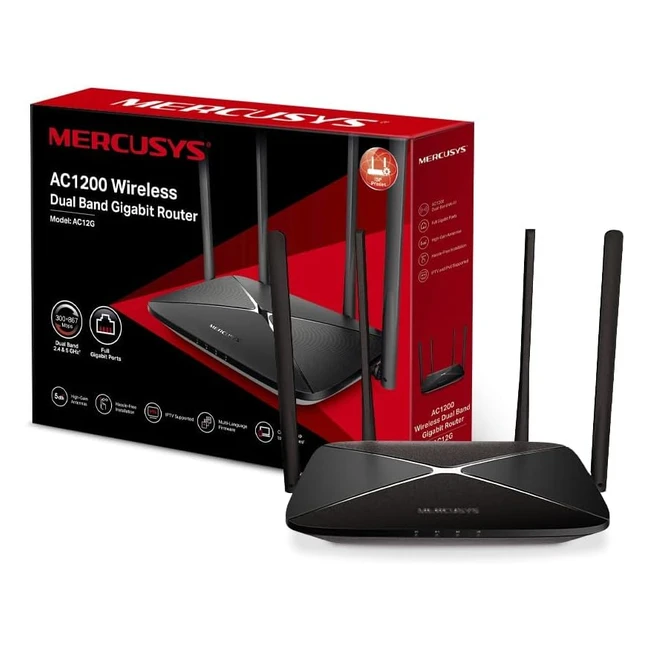 Mercusys AC1300 Wireless Dual Band Gigabit Router - High Speed WiFi - Reliable Connection - Supports up to 60 Devices - Easy Installation