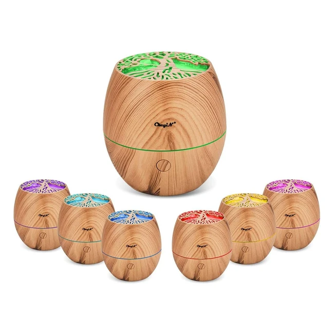 Mini diffuseur d'huiles essentielles 120ml Ckeyin - Ultrasons, 7 couleurs, 2 modes de brume