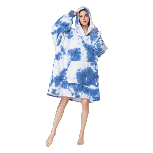 Shamdon Home Collection Oversized Blanket Hoodie - Soft Sherpa Fleece, Warm Throw Sweatshirt with Pocket Sleeves - Unisex Adult Teens