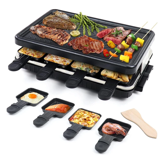 Grill raclette per 8 persone piastra griglia elettrica teppanyaki da tavolo ba