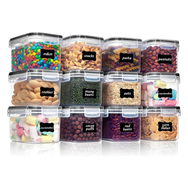 Boîtes de conservation alimentaire Vtopmart 08L sans BPA avec couvercle - Ensemble de 12/24 - Étiquettes incluses