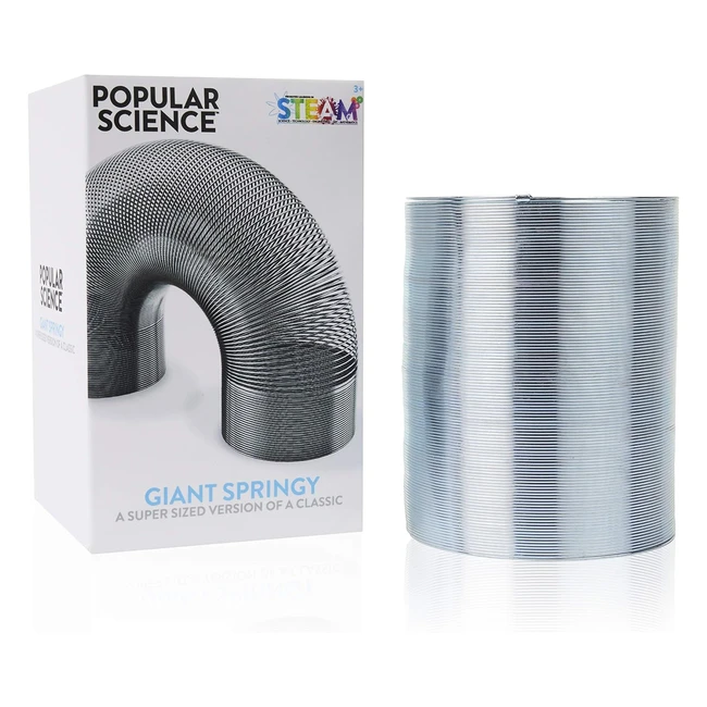 Giocattolo elastico a molla gigante, metallo argentato, alta qualità e robustezza
