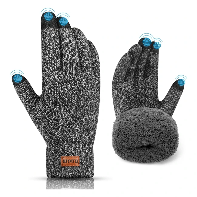 Hiyato Touch Screen Gloves - Thermal, Soft Lining, Winter Knit - Men & Women