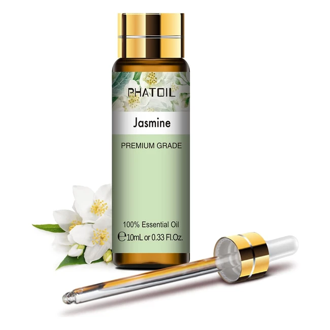 Phatoil Olio Essenziale Gelsomino 10ml - Puro al 100% per Diffusori e Umidificatori