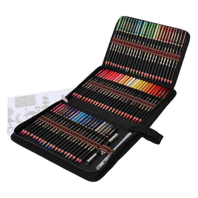 Set de 72 crayons aquarellables Wrkey avec systme anticasse - Idal pour enfa