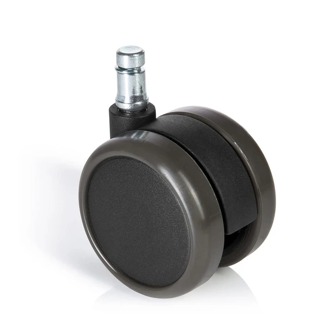 HJH Office 619027 Bürostuhlrollen Rolo Free Schwarz Set 5x Spezialrollen Hartboden 11mm Stift 65mm Durchmesser