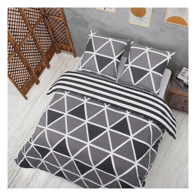 Ensemble housse de couette Vency 220x240 gris - OEKO-TEX - 80% coton 20% polyester