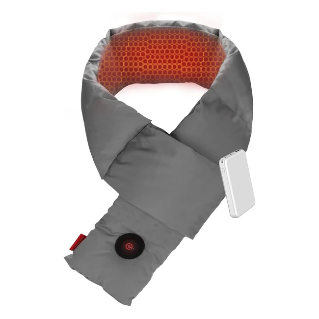 Comfytemp Heated Neck Scarf - Pain Relief, 5000mAh Power Bank, USB Heating - for Men Women Kids