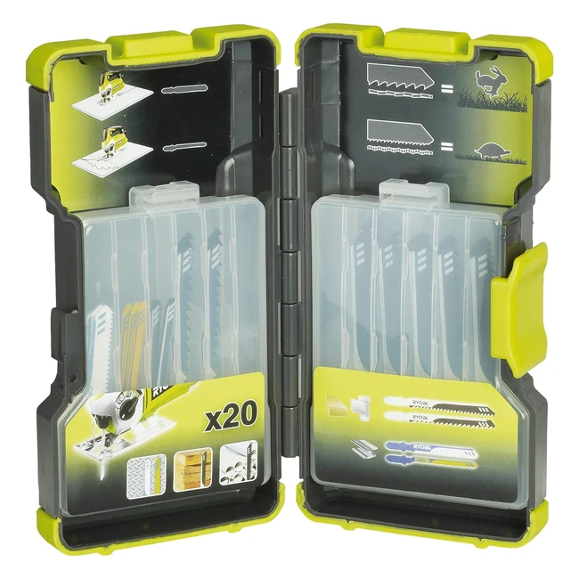 Set 20 seguetas Ryobi RAK20JB para sierras de calar - Corta madera metal y pl