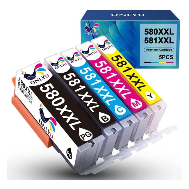 Onlyu PGI580 CLI581 XXL Druckerpatronen für Canon 580 581 Multipack