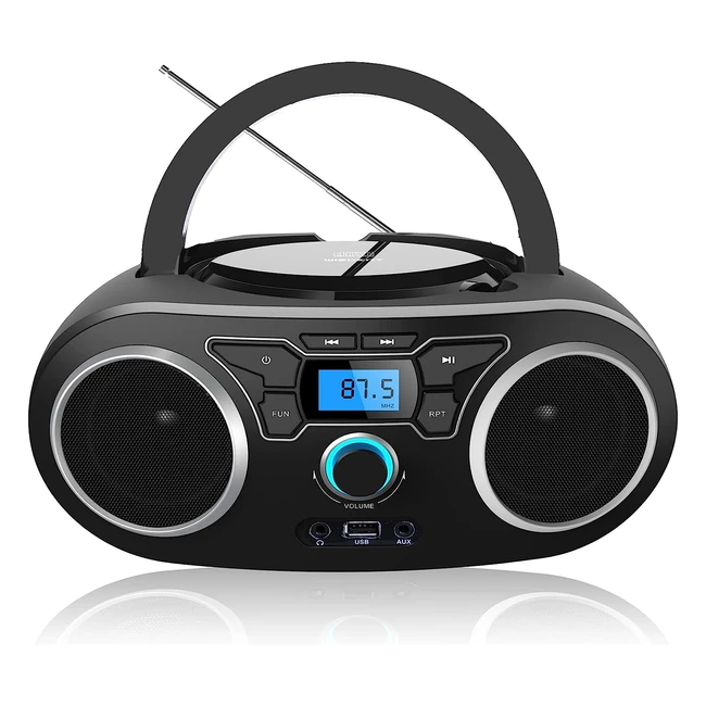 Lettore CD Portatile Boombox Bluetooth Radio FM USB MP3 - Wiscent WTB771