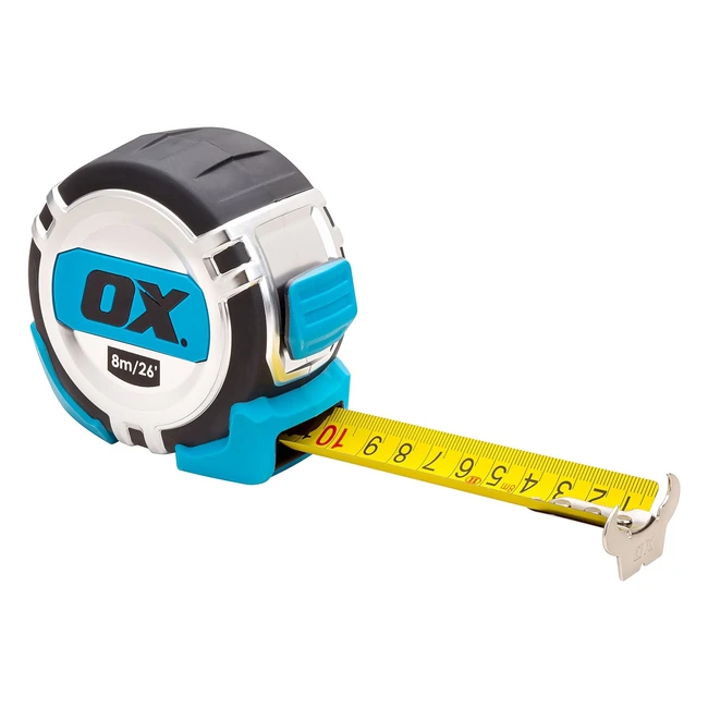 Nastro di misura multicolore 8 m OX OXP028708 Pro Heavy Duty Metricoimperiale