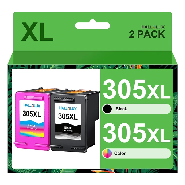 Cartouches de remplacement Hallolux 305XL pour HP Deskjet 2710 2720 Envy 6010 6020 6030 Pro 6420 6430 Noir Tricolore 2 Pack