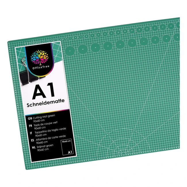 Officetree Schneidematte A1 selbstheilend grn 60 x 90 mit doppelseitigen Raste
