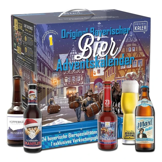 Bieradventskalender 24 x 0,33l Bierspezialitäten von bayerischen Privatbrauereien inkl. 1 Verkostungsglas