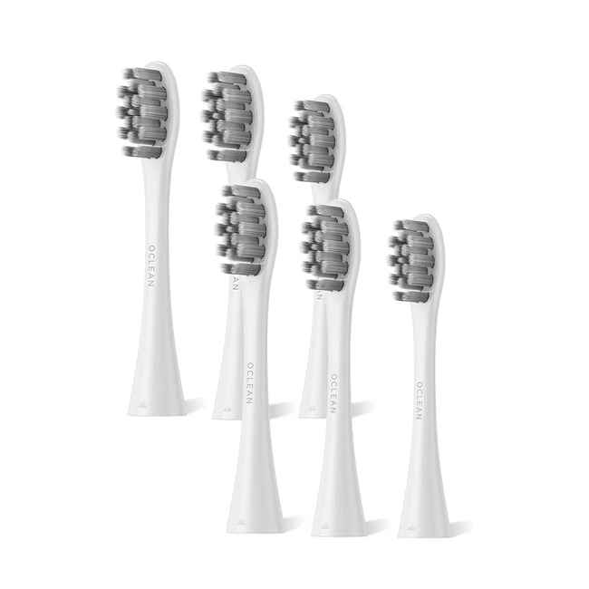 oclean 6er Packung weißer Ersatz-Zahnbürstenköpfe für alle oclean elektrischen Zahnbürsten - Zahnfleischpflege