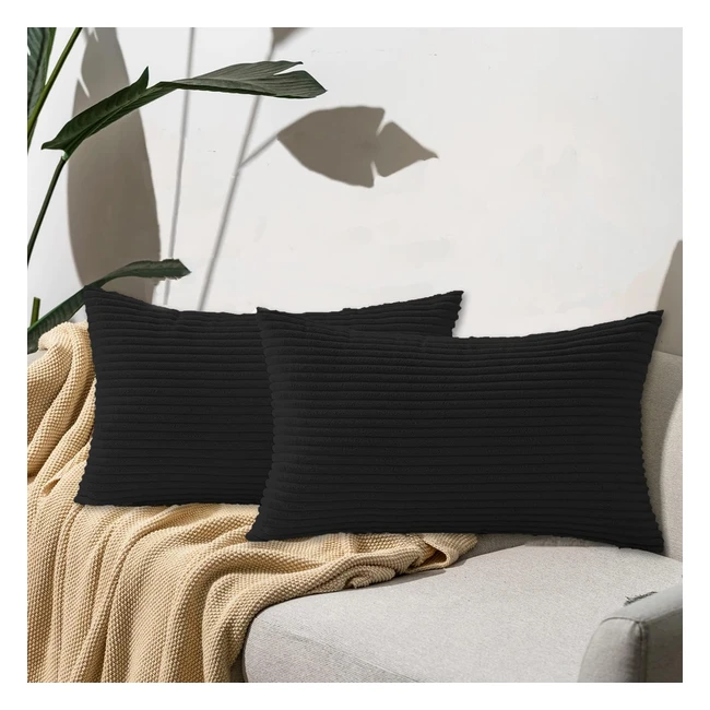 Federa Farfallarossa in Microfibra Nero 30x50 cm - Confezione da 2