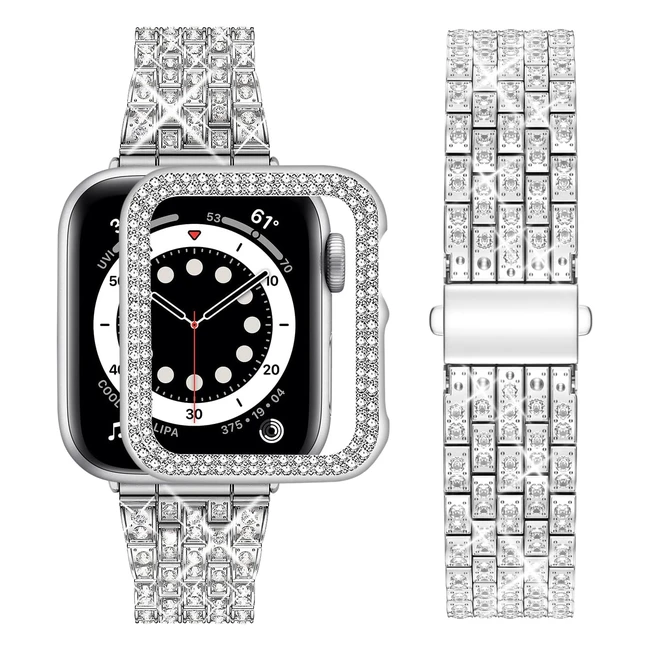 Bling Apple Watch Straps 40mm - Sparkling Metal Woman Strap - Series SE 2 6 5 4
