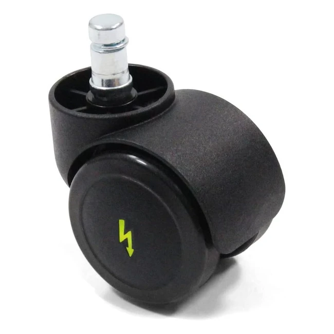 HJH Office 619045 5x Elektrisch leitfähige Rollen 11 x 50 mm Bürostuhlrollen für Hartböden - Verhindern von statischer Aufladung