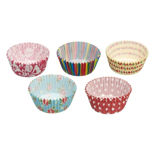 Estuches para cupcakes KitchenCraft Sweetly Does It estampados florales y rayas
